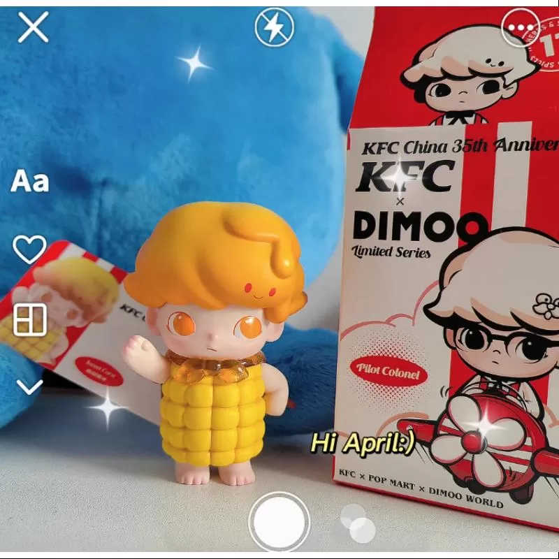 DIMOO Pop Mart DIMOO KFC China 35-a aniversare Seria BUCKET Porumb dulce DIMOO Pop Mart DIMOO KFC China 35-a aniversare Seria BUCKET Porumb dulce