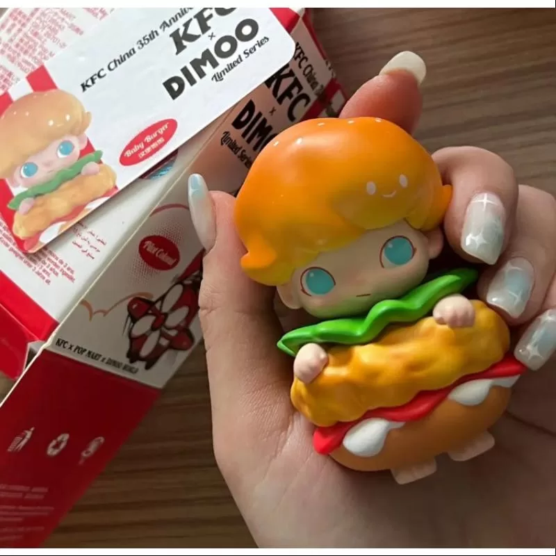 DIMOO Pop Mart DIMOO KFC China 35-a aniversare seria BUCKET Burger pentru copii