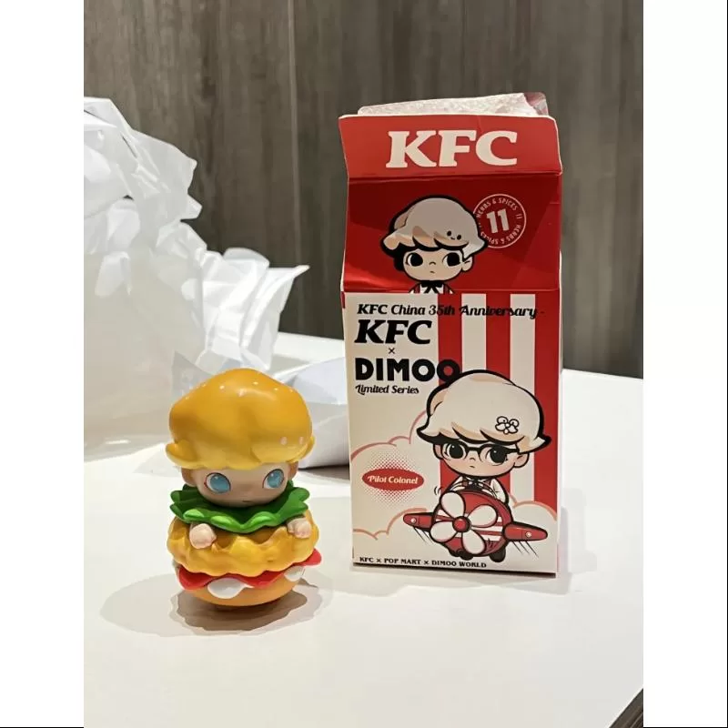 DIMOO Pop Mart DIMOO KFC China 35-a aniversare seria BUCKET Burger pentru copii