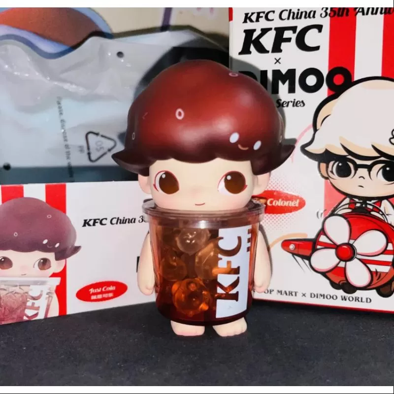 DIMOO Pop Mart DIMOO KFC China Seria BUCKET a 35-a aniversare Just Cola