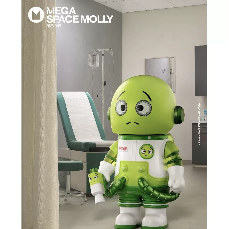 MEGA SPACE MOLLY Seria de emoji 100% X, TOT ÎN VERDE